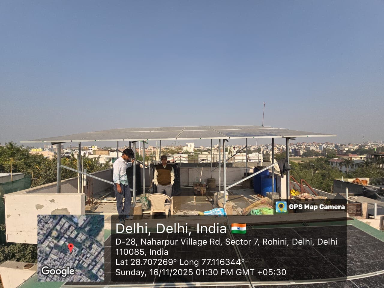 Rooftop solar panels in Naharpur